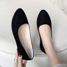 Slip-On Ballet Flats, Suitable For Weddings/Parties - Black - View 2