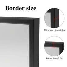 BEAUTME Bathroom Wall Mirror, Multiple Sizes Available, Black Bathroom Mirror, Aluminum Frame & Right Angle Rectangular Mirror, Vanity Mirror For Bathroom, Decorative Wall Mounted Mirror Horizontal/Vertical