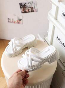 Sandalias deslizantes negras para niñas, chanclas para niños, zapatos de estilo nuevo para niños