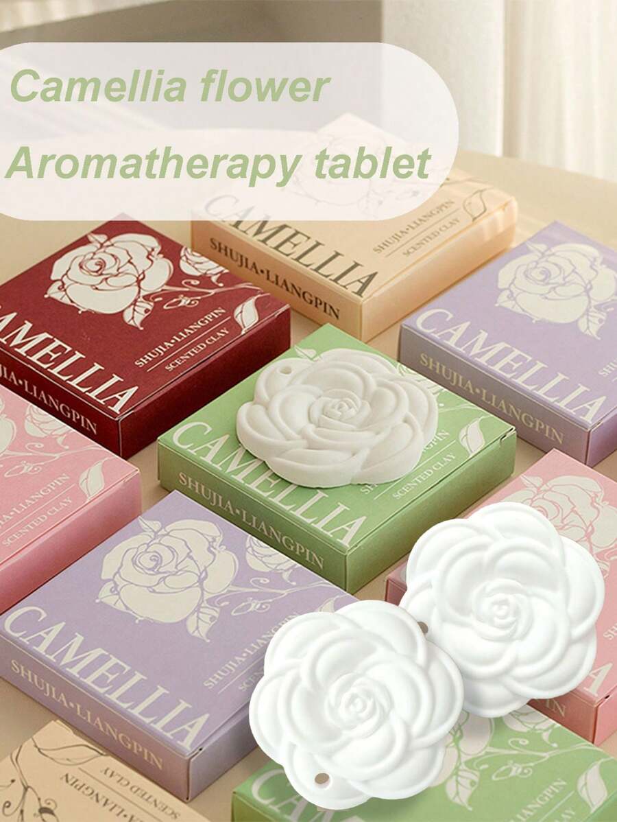 1/5pcs Camellia Shaped Room Wardrobe Fragrance Diffuser, Car Fragrance, Wedding Bridesmaid Gift, Air Freshener Fragrance Refill - Floral Scent - View 1