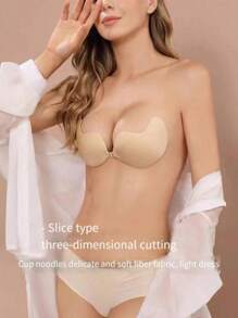 1 Pair Mango Cup Cleavage Enhancing Adhesive Bra, Breathable Lift-Up Backless Invisible Strapless Bra, Sexy Bust Lifting Nipple Cover. Suitable For Daily Wear, Sports, Beach Party, Formal Dress, Dating & Outing