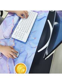 1 Set Gummi-Memory-Schaum Halterung für mechanische Tastatur geeignet für Desktopcomputer/Notebook Büro + Memory Foam Handgelenkauflage für Maus + 90*40 große Gummisohle rutschfeste Stoffmausunterlage + wasserdichte runde Untersetzer + 4 Stücke bequemes Kissen-Set