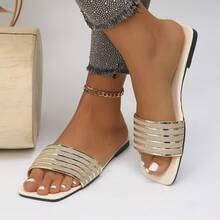 Damen Sommer Große Größen-Flachsandalen, modische, lässige outdoor Slip-On Sandalen