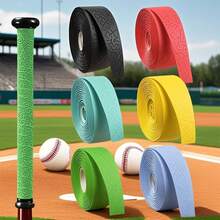 Baseball PU Wrapped Strap, Non-Slip Baseball Handle Strap, Professional Grip Strap, Soft & Comfortable Baseball Training Equipment Handguard, 2.1m Long Anti-Slip, Sweat-Absorbing, Wear-Resistant Fishing Rod Wrapping Tape - Multicolor - View 1