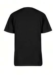 Camiseta de cuello redondo para hombres de Halloween de conciencia sobre el cáncer de mama con calavera de flamenco rosa, cómoda y casual de manga corta de verano - Negro - Ver 4