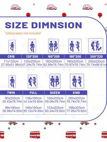 1pc Funny Car Travel Printed Microfiber Fitted Sheet, Bedroom Printed Bed Cover, Mattress Cover, Mattress Protector, Duvet Cover, Dust Protection (Pillow Cases Not Included) - Multicolor - View 3