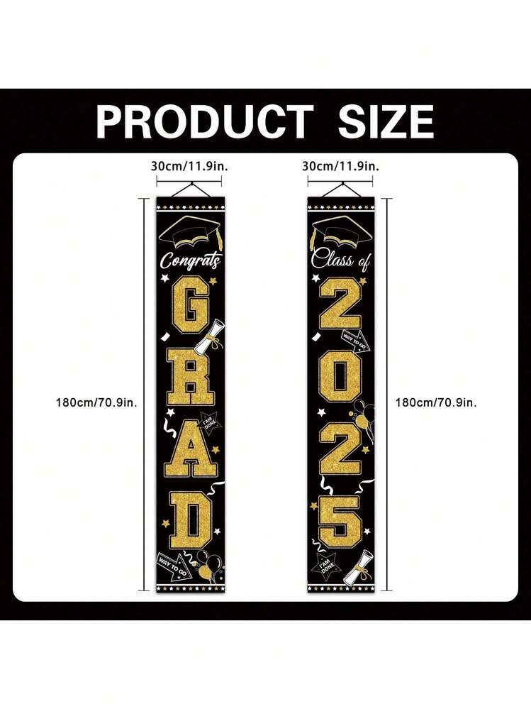 1 pieza Arco de Graduación Clase de 2025, Pancarta de Entrada de Graduación, Pancarta Colgante de Felicitaciones para Fiesta de Graduación al Aire Libre (Multicolor) - Multicolor - Añade 3