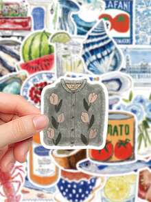 50pcs Open Sea Stickers Laptop Handbook Cell Phone Case Decorative Stickers,School Supplies,Back To School - Multicolor - View 6
