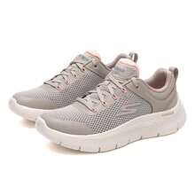Skechers Go Walk Flex 女士系带休闲鞋，透气步行运动鞋，缓冲通风训练鞋，款式 124817-TPPK - 灰褐色/粉紅色 - 查看 3