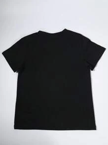 Birthday Number Crown Customized Name Print Girl T-Shirt, Girls Tween Girl Sports Tops Short Sleeve, Fast Delivery, Black