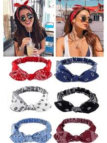 1 pezzo Fascia per capelli vintage da donna con motivo paisley intrecciata elastica/foulard per capelli/turbante fascia assorbente