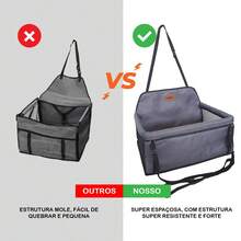 Car Seat For 2 Pets Together In The Car For Small Dogs Up To 30kg - Grey - View 6