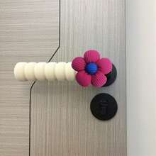 1/2 piezas Funda decorativa con flores para perilla de puerta, manga protectora suave y cálida anti-colisión, protector universal de tela para perillas de puerta, antiestática para el hogar