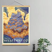 BAEMEFLE 1/3/20 Tranh in trên vải bố, chủ đề du lịch Tolkien, áp phích du lịch cổ điển vùng Trung Địa, trang trí phòng, tranh treo tường, trang trí phông nền sofa phòng khách, trang trí hành lang, trang trí nhà cửa, trang trí phòng ngủ, trang trí phòng tắm, trang trí phòng, trang trí văn phòng, trang trí trường học, quà tặng nghệ thuật - Nhiều màu - Xem 8