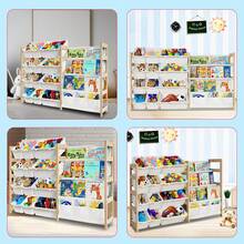 2 In 1 Kids Bookshelf And Child Toy Storage Organizer With 12 Toy Bins And 4 Tier Book Shelf For Playroom, Classroom, Nursery Room, Bedroom, Kindergarten, School, Perfect Gift For Christmas, Halloween, Thanksgiving, Easy To Installation,Space Saving - WJSN-1 - 查看 3