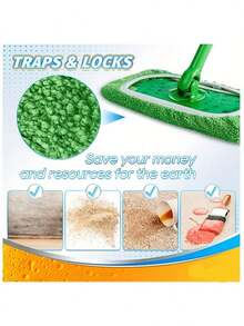 6pcs/4pcs/2pcs/ Premium Microfiber Mop Pads - Reusable, Washable, And Durable Refills For Efficient Dry & Wet Cleaning - Strong Elastic, Plastic Material, And Long-Lasting Performance - Multicolor - View 3