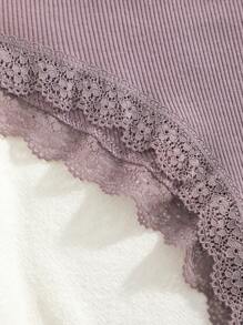 5pcs Women's Lace Patchwork Comfortable Breathable Bowknot Decor Briefs, Ladies Underwear