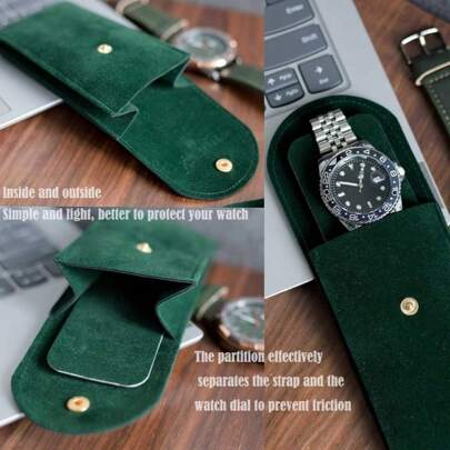 6pcs/1pc Retro Anti-Scratch Portable Watch Pouch Protective Watch Storage Bag For Mechanical Watch