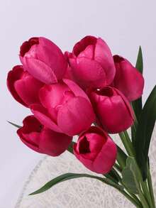 44cm Tulip, 9 Forks 9 Heads Tulip, Artificial Flowers, Decoration, Tulip Bouquet, Artificial Flowers, For DIY Flower Arrangement, For Wedding, For Home, Garden, Decoration - Multicolor - View 10