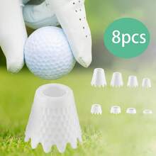 8pcs Plastic White Golf Tees Practice Training Golf Mat Tees Applied In Homes Yards Back Porch - White - View 2