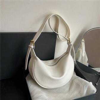 Fashion New Women Oblique Shoulder Bag Solid Color Minimalist PU Material, Suitable For Dating, Shopping, Versatile & Exquisite