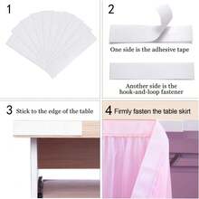 1pc Pink Tulle Edged Reusable Table Skirt, Wedding/Birthday Party Table Decoration - Pink - View 3