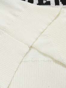 Pullover casual unisex con stampa numerica, girocollo, maniche corte, lavorazione traforata, adatto per primavera, estate, autunno - Beige - Visualizzare 6
