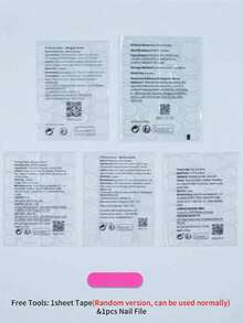 48片中号方形白色假指甲套装 - 全覆盖式假指甲，含2个指甲锉和2张指甲胶贴，送给女孩、母亲和女性的礼物，美白美甲套装，可卸式按压指甲，适合节日、派对、约会和日常佩戴，美甲用品 - 白色 - 查看 8