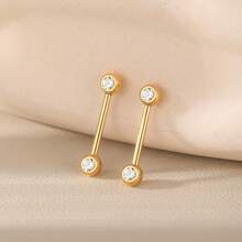 SWANJO 1 件装 12-20 毫米钛金 CZ 镶边乳头环 14G 方晶锆石内螺纹乳头杠铃穿孔性感女性珠宝