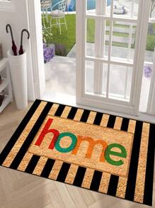 1pc Black Line Home Pattern Entrance Mat, Minimalist Style Indoor/Outdoor Non-Slip Rug, Machine Washable Anti-Fouling Absorbent Doormat For Kitchen, Dining Room, Hallway, Bathroom, Bedroom, Outdoor, Foyer, Home Decor, All Season Carpet Rugs Door Mat Room Decor Carpet For Living Room Kitchen Rug Bedroom Decor Blankets And Throws Rugs For Bed Room Bathroom Decor Room Decoration Stuff Living Room Decor Office Decor House Decor Home Decor Living Room Bathroom Rug Room Decor Aesthetic