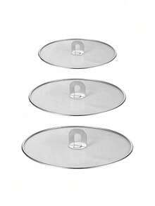 Foldable Handle Kitchen Anti-Oil Splash Cover Filter Net Pan Lid, Cooking Tool - Multicolor - View 2