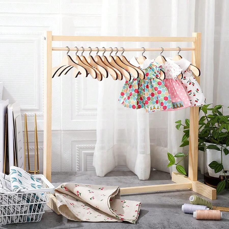 Wooden Pet Clothes Hanging Display Storage Floor Standing Rack Clothing Hanger - Multicolor - View 1