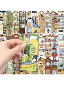 30pcs Cute Cartoon Cat Themed Bookmarks, Creative Stationery Supplies For Students & Book Lovers - Multicolor - View 2