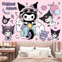 Sanrio Large Sanrio Kuromi Cartoon Wall Sticker For Children's Room, Girls' Bedroom, Cute Decorative Wall Decal For Nursery