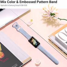 Dây đeo vòng khắc tương thích với Samsung Galaxy Fit 3 Dây đeo đồng hồ cao su có thể điều chỉnh tương thích với phụ kiện dây đeo Samsung Galaxy Fit3 - cho Galaxy Watch Fit 3 - Xem 3