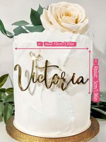 1 pieza Decoración personalizada de tarta de acrílico, Nombre personalizado cortado con láser, Decoración de tarta, Suministros para fiestas de cumpleaños, Decoración dorada/rosa, No se requiere energía Día de la Madre Graduación, Multifuncional, Ajustable, Duradera, Ornamental, Reutilizable, Exquisita, Adorable, de alta calidad, Moderna, Colorida, Cómoda, Elegante, Personalizada, Única, Regalos ideales para ella, Novio, Novia, Papá, Mamá, Familia, Amigos, Oficina, Salón de té, Escuela, Hogar, Renovación del hogar, Vajilla de boda personalizada, Ambiente cálido, Renovación otoñal del hogar, Armonía del hogar