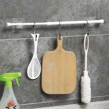 Easy Install Adjustable Curtain Rod - Heavy Duty No-Drill Telescopic Design, Suitable For Shower, Closet And Windows - Durable Steel & Plastic Home Accessory, Perfect For Room Decor, Tension Rod, Storage Rod, Multi-Function Expandable Rod, Space Saving, Bathroom Storage - White - View 8