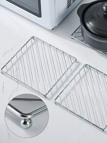 1pc Stainless Steel Square Heat-Resistant Kitchen Table Mat, Coaster, Kitchen Ware Pallet Thickened Pot Mat Insulation Stand, Insulating Mat, Household Multifunctional Steaming Rack, Anti-Scald Bowl And Dish Rack, Multipurpose Kitchen Countertop Heat Resistant Trays, Kitchen Gadge, Suitable For Hot Pots, Pans, Kitchen Accessories, Dining Room Supplies - Square - View 9