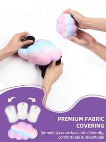 Cloud Wrist Rest, 2 Pieces Of Memory Foam Cute Cloud Palm Rest Keyboard With Non-Slip Base, Ergonomic Cloud Arm Rest Keyboard, Convenient For Typing Game/Laptop