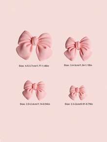 8pcs/Set Pink Bow Shoe Charms, Suitable For Sandals & Beach Shoes - Pink - View 4