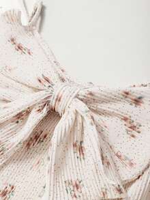 Acelitt White Floral Ruffle Oversized Bow Backless Camisole - Multicolor - View 7