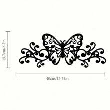 CIF BUY 1 pieza Decoración de pared con logo de mariposa, silueta de mariposa de metal forjado, decoración de jardín, decoración de habitación, decoración de pared, colgante de pared de metal. También adecuado para balcones, terrazas y guarderías. Puede agregar un toque de elegancia a estas áreas.