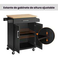Kitchen Storage Cart Kitchen Furniture With Drawer - Black - View 6