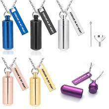 Polychrome Cylinder Urn Necklace For Ashes For Women Men Cremation Jewelry Keepsake Memorial Human Pet Ashes Pendant With Forever In My Heart - Cylinder - View 8