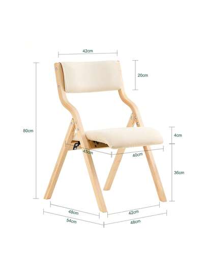SoBuy Folding Wooden Stoel Upholstery Ergonomic Kitchen Dining Room Chair, Foldable Space Saving, Fully Assembled, Ideal Kitchen, Balcony Office, Grijs FST40 HG view 5