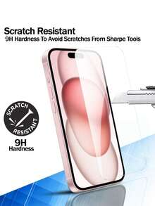 Protetor de tela [2+2 pacotes] compatível com Apple 15 6,1 polegadas, 17 17 Pro 17 Pro Max 17 Air 16 Pro Max 16 16 Pro 16 Plus 15 Pro Max 15 15plus 15 Pro 14 Pro Max 14 Pro 14 Plus 14 13 12 11 Película de vidro temperado protetor de tela e 2 protetores de lente de câmera [anti-riscos] [anti-estilhaçamento] - Claro - Ver 5