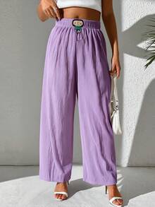 PANTALÓN LIGERO ESTILO PANA - Morado - Ver 3