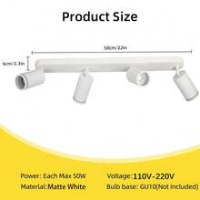 Decorative Ceiling Mounted Linear Track Lighting, Wall Decor, Living Room Decor, Single/Double/Triple/Quad Head Aluminum Spotlight With GU10 Lamp Holder, Vintage Style, With Or Without Bulbs, Easy Installation, Hardwired, Suitable For Exhibition Hall/Reading Room/Dining Room/Bar/Bedroom/Cafe/Dining Hall/Clothing Store/Living Room, Available In Multiple Sizes As Needed - Ceiling Chandelier GU10 Lamp Holder - View 23