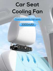 ViSSKO Ventilador de Resfriamento para Assento de Carro - Turbo Boost 3 Velocidades, 3000mAh, Para Cabelo e Instalação Fácil