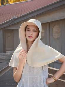 UV Anti Sun Protection, Full Face Summer Hat Shawl, 2-In-1 All-Round, Wide Brim, Large Cape Shawl, Neck Guard Hat Integrated Sunshade Bucket Hat Can Be Tied With A Ponytail - Multicolor - View 10